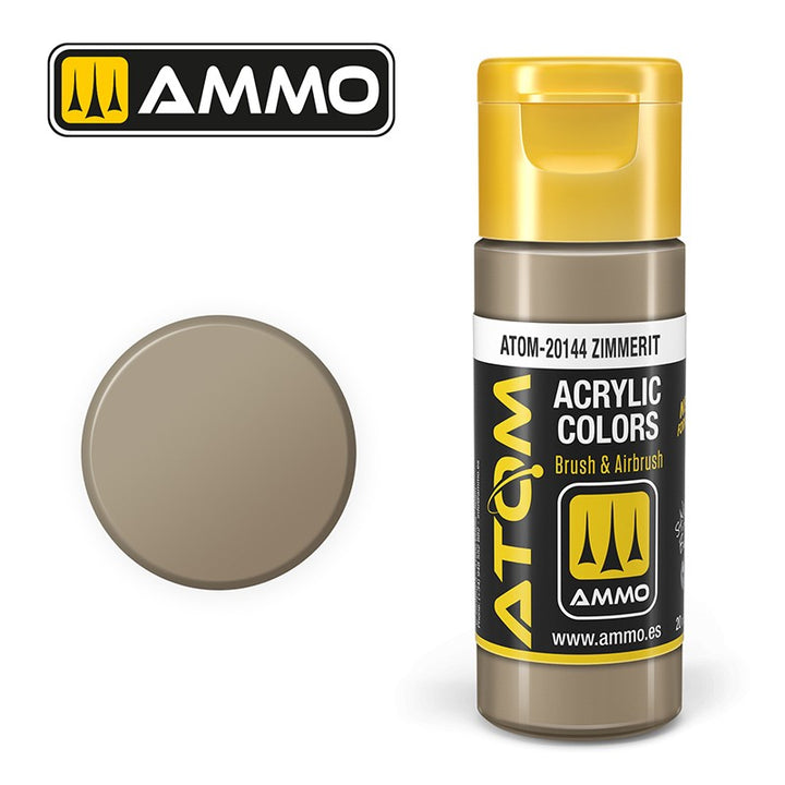 AMMO ATOM 20144 Zimmerit acrylic paint bottle with color swatch