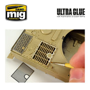 AMMO Ultra Glue manufacturer application example for photo-etched parts; model and tools not included