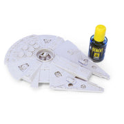 AMMO Night Blue Cement manufacturer application example beside a spacecraft model; model not included