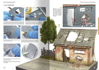 Building construction guide sample pages 34 and 35 showing roof and damage detailing