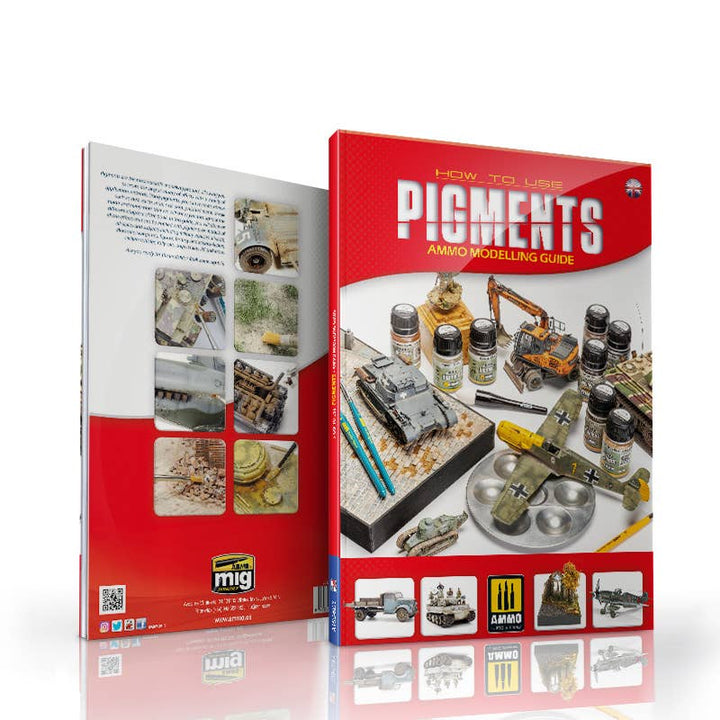 AMMO A.MIG-6293 How to Use Pigments English guide front and back covers; one book