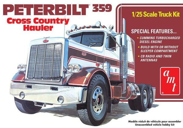 AMT 1/25 Peterbilt 359 Cross Country Hauler Plastic Model Kit — exact product reference