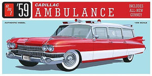 AMT 1959 Cadillac Ambulance with Gurney, 1:25 Scale – AMT1395 exact product image