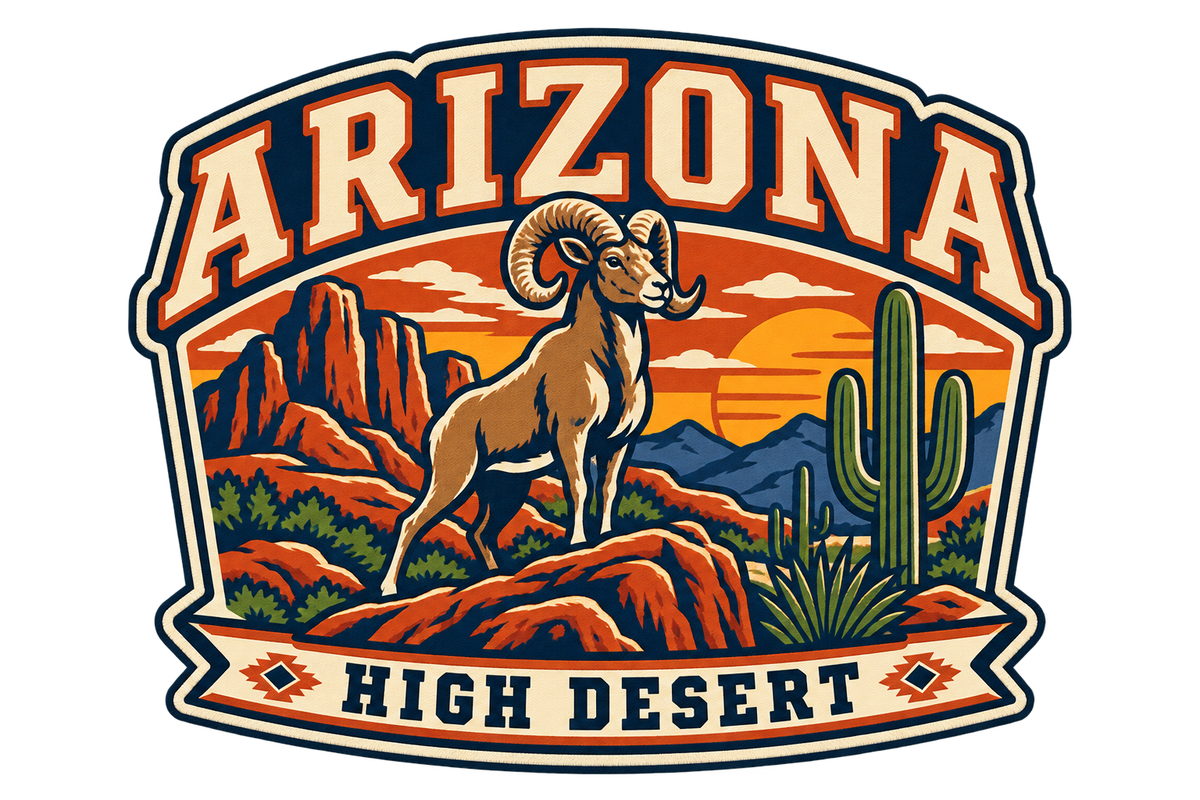 Arizona heritage badge embroidery artwork