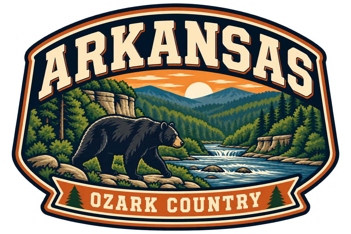 Arkansas heritage badge embroidery artwork