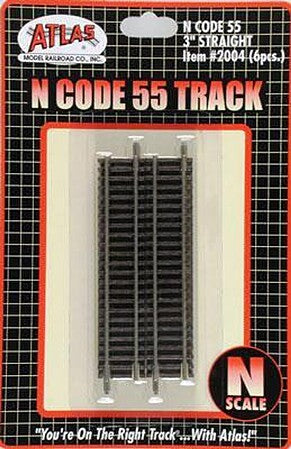 Atlas N Scale Code 55 3-Inch Straight Track 6-Pack – 2004– product image