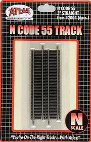 Atlas N Scale Code 55 3-Inch Straight Track 6-Pack – 2004– product image 1