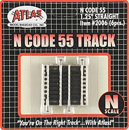 Atlas N Scale Code 55 1.25-Inch Straight Track – 2006