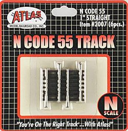 Atlas N Scale Code 55 1-Inch Straight Track 6-Pack – 2007
