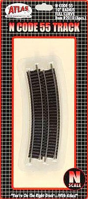 Atlas N Scale Code 55 10-Inch Radius Full Curve Track – 2010– product image 1