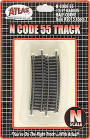 Atlas N Scale Code 55 12.5-Inch Radius Half Curve Track 6-Pack – 2015– product image 1