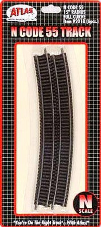 Atlas N Scale Code 55 15-Inch Radius Full Curve Track – 2018