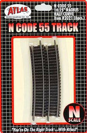 Atlas N Scale Code 55 16.25-Inch Radius Half Curve Track – 2021– product image 1