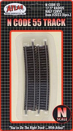 Atlas N Scale Code 55 17.5-Inch Radius Half Curve Track – 2023