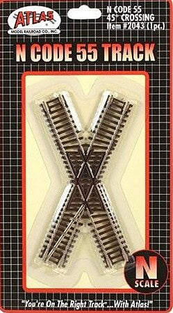 Atlas N Scale Code 55 45-Degree Crossing – 2043