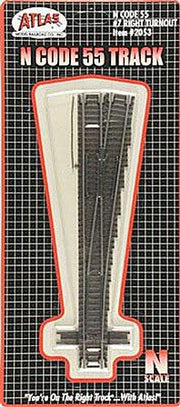 Atlas N Scale Code 55 #7 Right Turnout – 2053– product image 1
