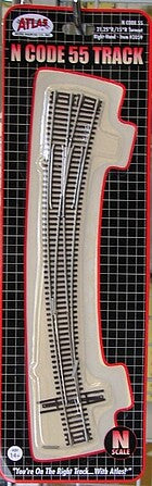 Atlas N Scale Code 55 Curved Right Turnout – 2059– product image