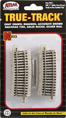 Atlas N Scale True-Track 11-Inch Radius Half Curve – 2411