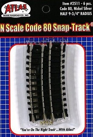 Atlas N Scale 9.75-Inch Radius Half Curve Track – 2511– product image