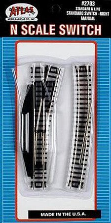 Atlas N Scale Standard Right Manual Switch – 2703