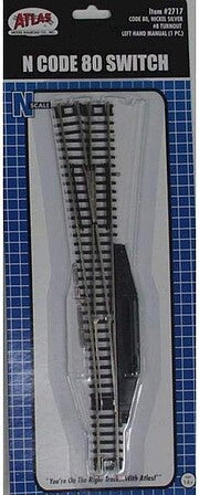 Atlas N Scale Code 80 #8 Left Manual Turnout – 2717– product image 1