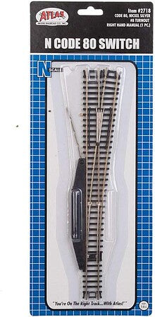 Atlas N Scale Code 80 #8 Right Manual Turnout – 2718