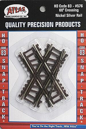 Atlas HO Code 83 60 degree nickel silver crossing 576