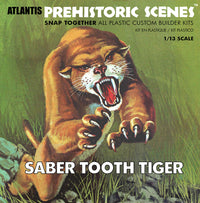 Atlantis Prehistoric Scenes Saber Tooth Tiger 1:13 model kit box