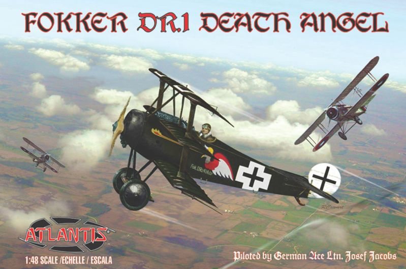 Atlantis Fokker Dr.I Death Angel 1:48 model kit box