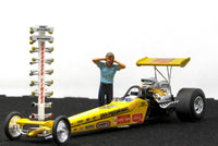 Atlantis Don Prudhomme rear-engine dragster 1:24 completed model with Christmas tree starting light