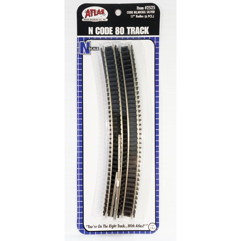Atlas N 17-Inch Radius Curve Track — 6 Pack– product image