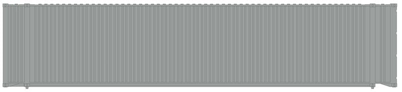 Atlas 50003831 N scale undecorated 45-foot standard-height container, one gray container from the three-pack