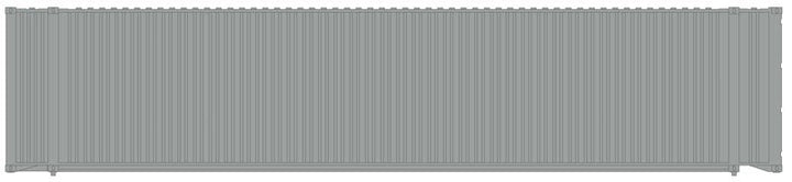 Atlas 50003831 N scale undecorated 45-foot standard-height container, one gray container from the three-pack