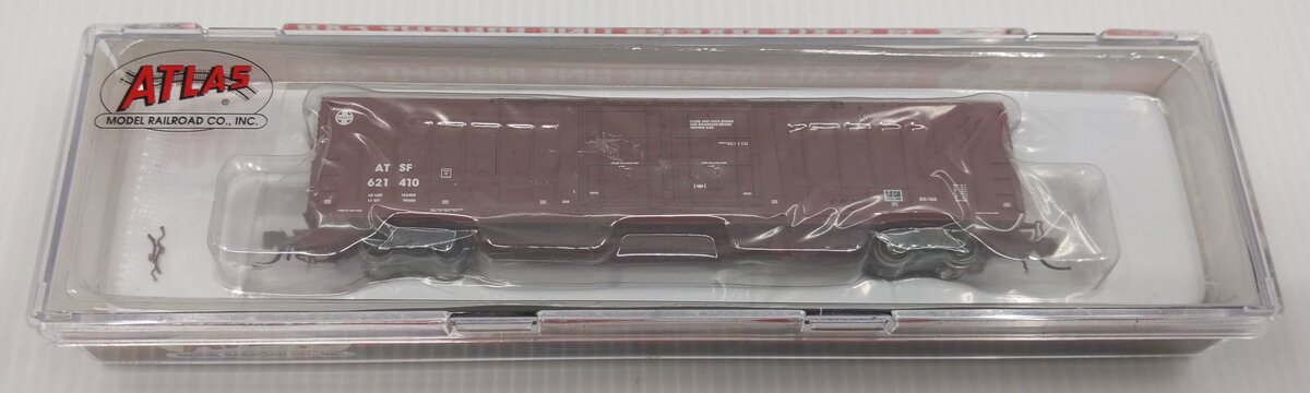 Atlas 50004083 N scale Santa Fe BX-166 boxcar 621410, model in its clear case
