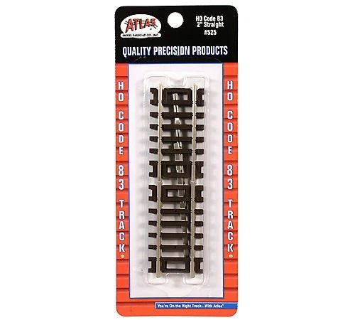 Atlas 525 HO Code 83 2-inch straight track 4-pack