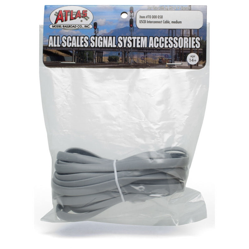 Atlas 70000058 medium USCB interconnect cable for model railroad signal systems, labeled retail package
