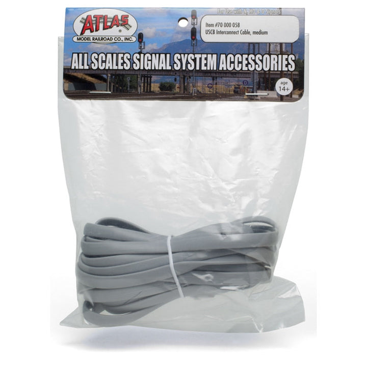 Atlas 70000058 medium USCB interconnect cable for model railroad signal systems, labeled retail package