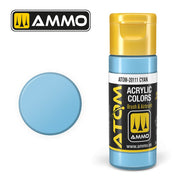 AMMO by Mig Jimenez MIG20111 ATOM Cyan 20 mL acrylic paint — exact product image
