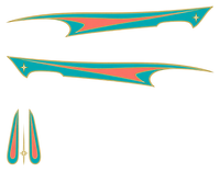 Original Turquoise and Coral Atomic Cruiser actual printable side and hood decal artwork