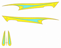 Lemon & Aqua Atomic Cruiser actual mirrored side and hood decal artwork