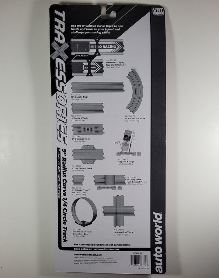 Auto World 00173 two 9 inch radius curve track pieces