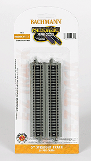 Bachmann N Scale E-Z Track 5-inch Straights, 6-Pack - product or retail package view