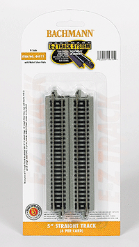 Bachmann N Scale E-Z Track 5-inch Straights, 6-Pack - product or retail package view