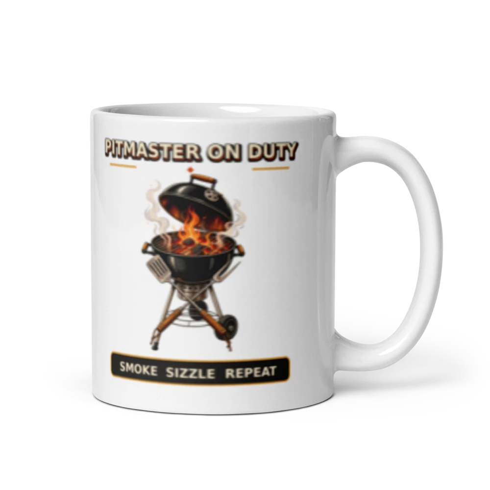 Pitmaster On Duty Smoke Sizzle Repeat Mug product mockup