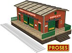 Bachmann HO scale warehouse with motorized doors, item 39118