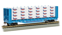 Bachmann HO 52-Foot Center-Beam Flatcar with Lumber Load - Bennett Lumber Products #316– product image 1