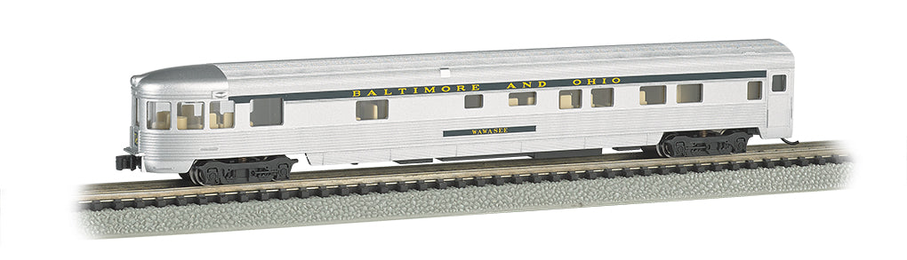 Bachmann N 85-Foot Observation Car with Lighted Interior - B&O Silver and Blue– product image