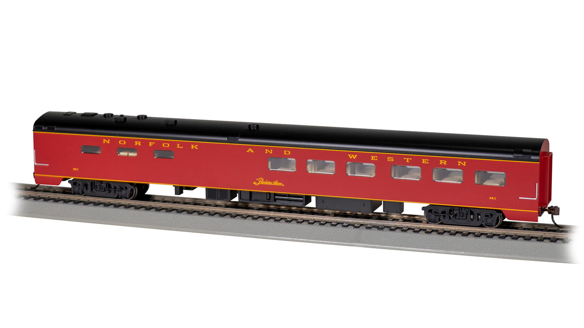 Bachmann HO 85-Foot Smooth-Side Dining Car - Norfolk & Western #491– product image