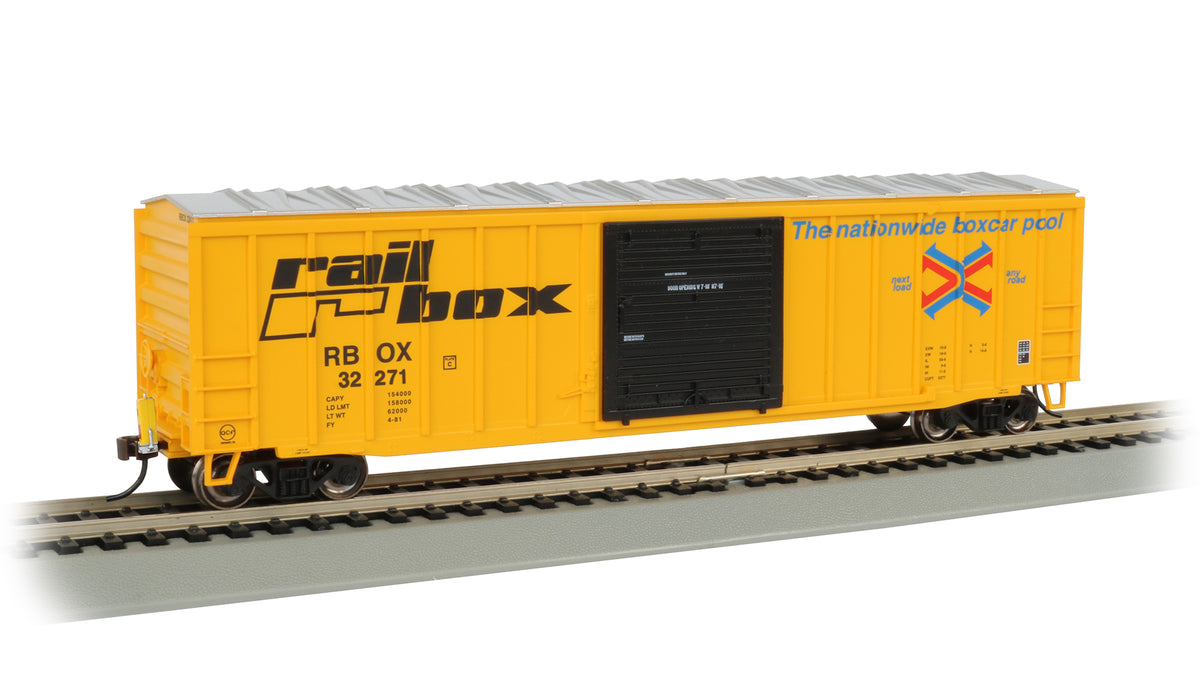 Bachmann HO 50-Foot Outside-Braced Boxcar with Flashing EOT - Railbox #32271– product image