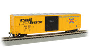 Bachmann HO 50-Foot Outside-Braced Boxcar with Flashing EOT - Railbox #32271– product image 1
